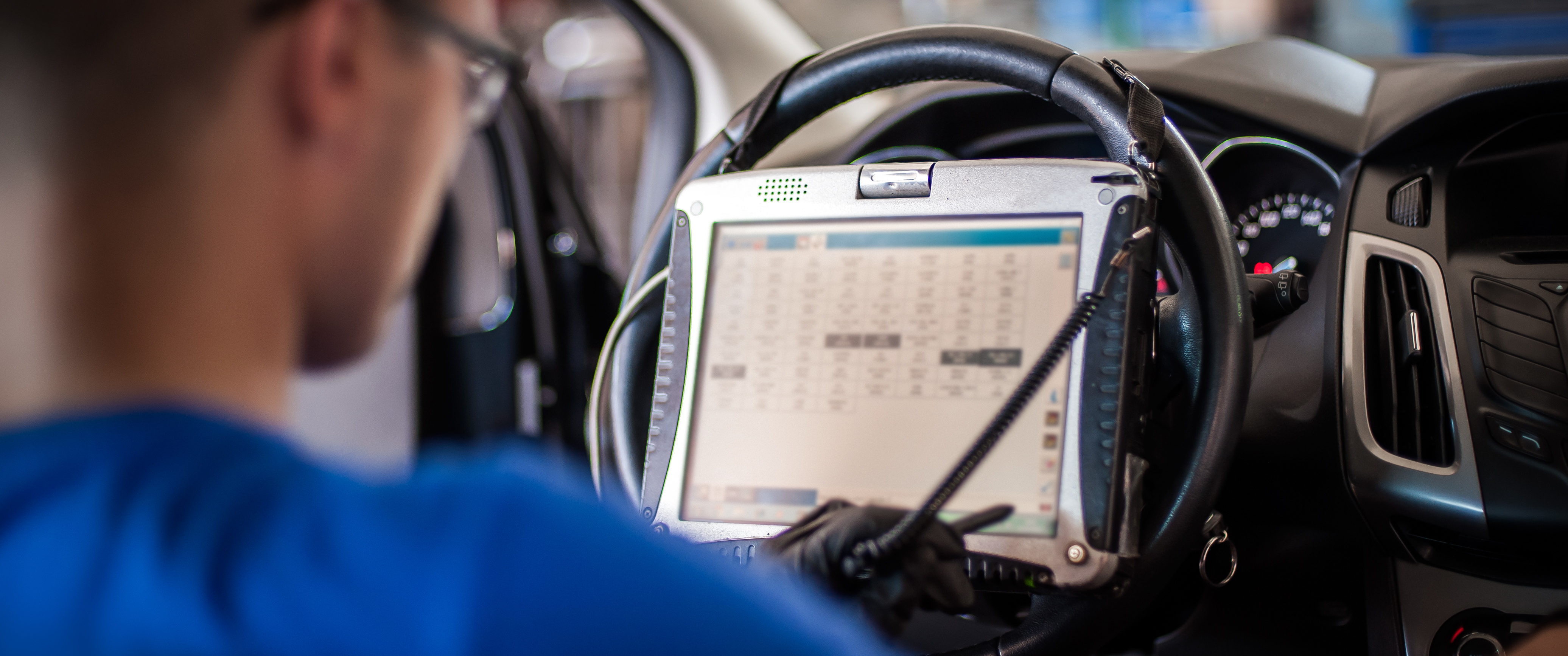 Running diagnostics on a customer vehicle