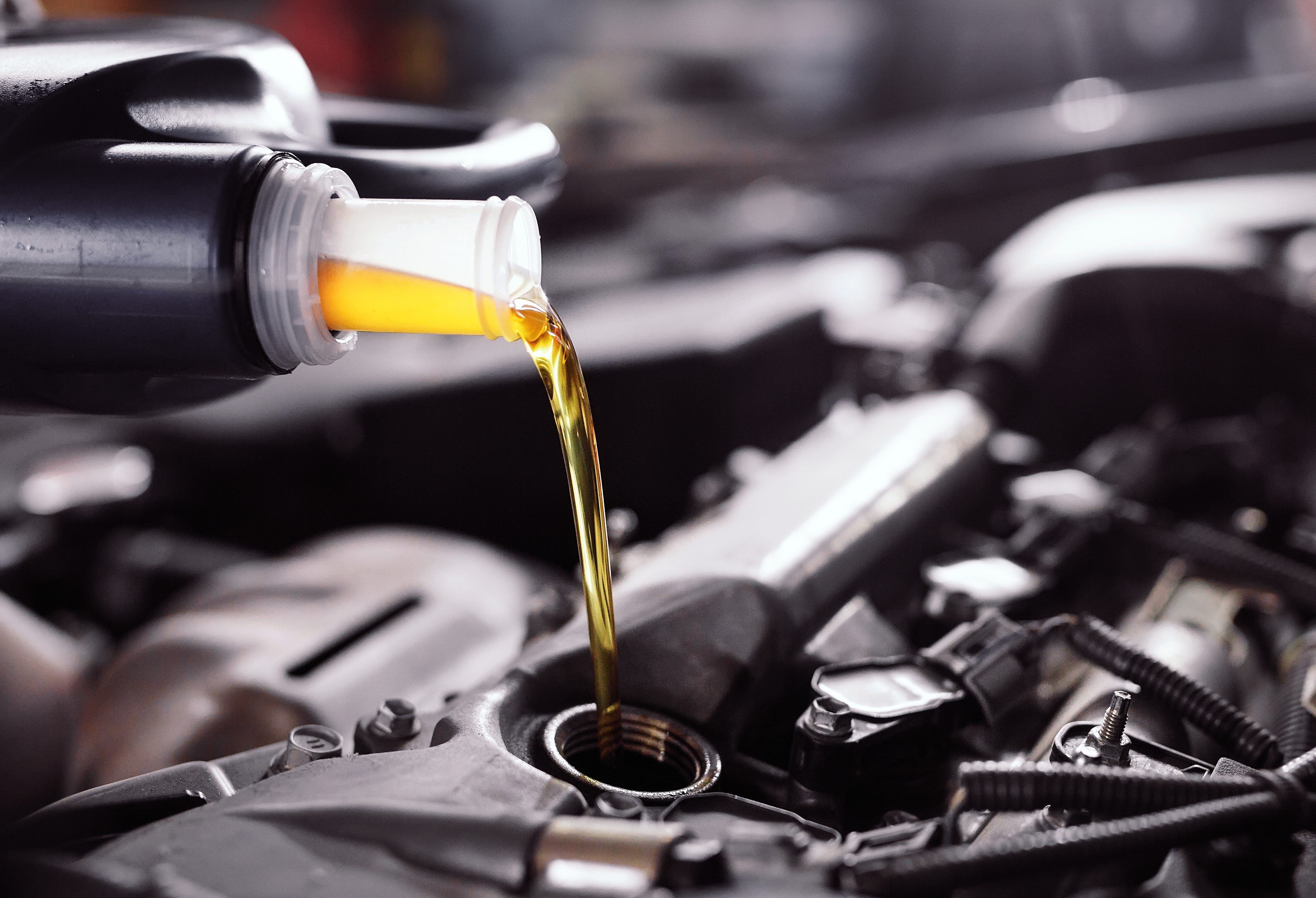Oil change in progress
